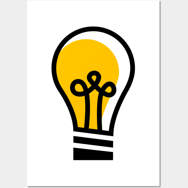 Simplistic Light Bulb - Colored Wall Art by DaTacoX